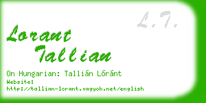lorant tallian business card